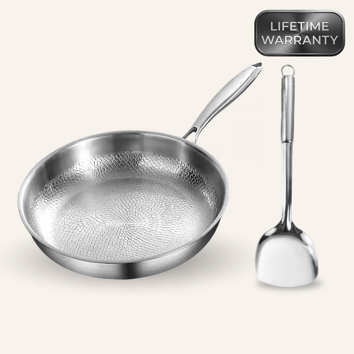 Smith Titanium Hammered Pan + Spatula Bundle